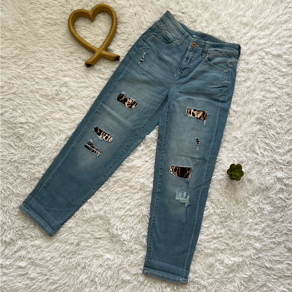 Trendy Distressed Blue Boyfriend Jeans
